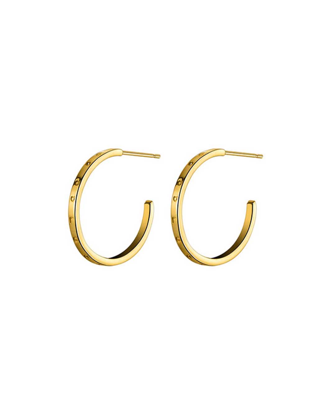 Good Luck Engraved Open Hoop Earrings