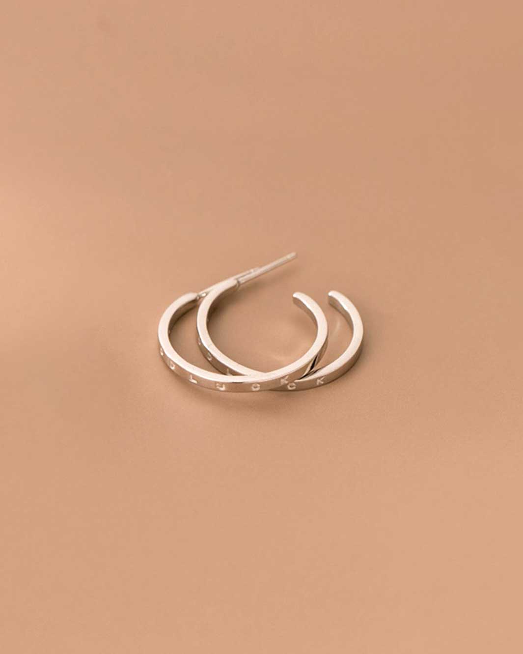 Good Luck Engraved Open Hoop Earrings