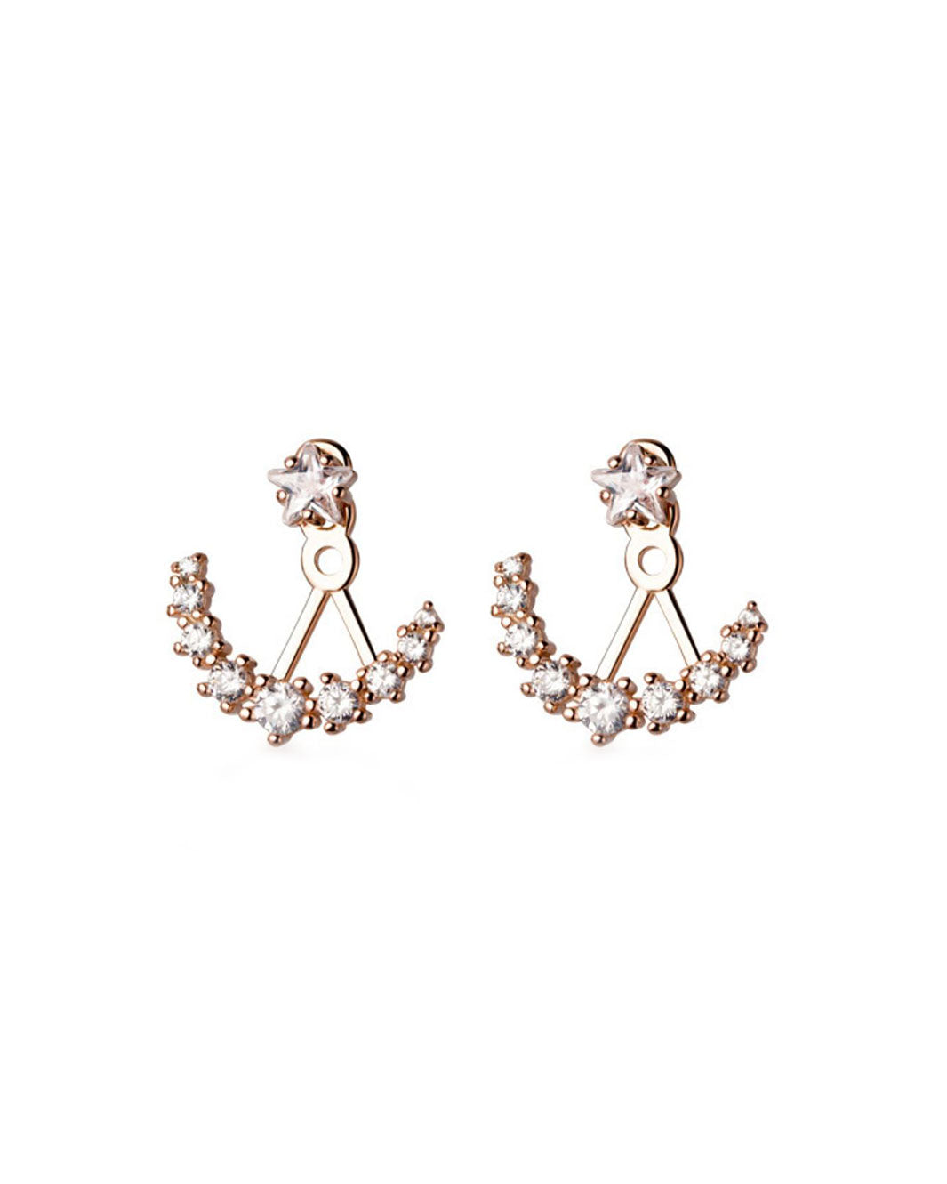 Diamante Star Jacket Earrings
