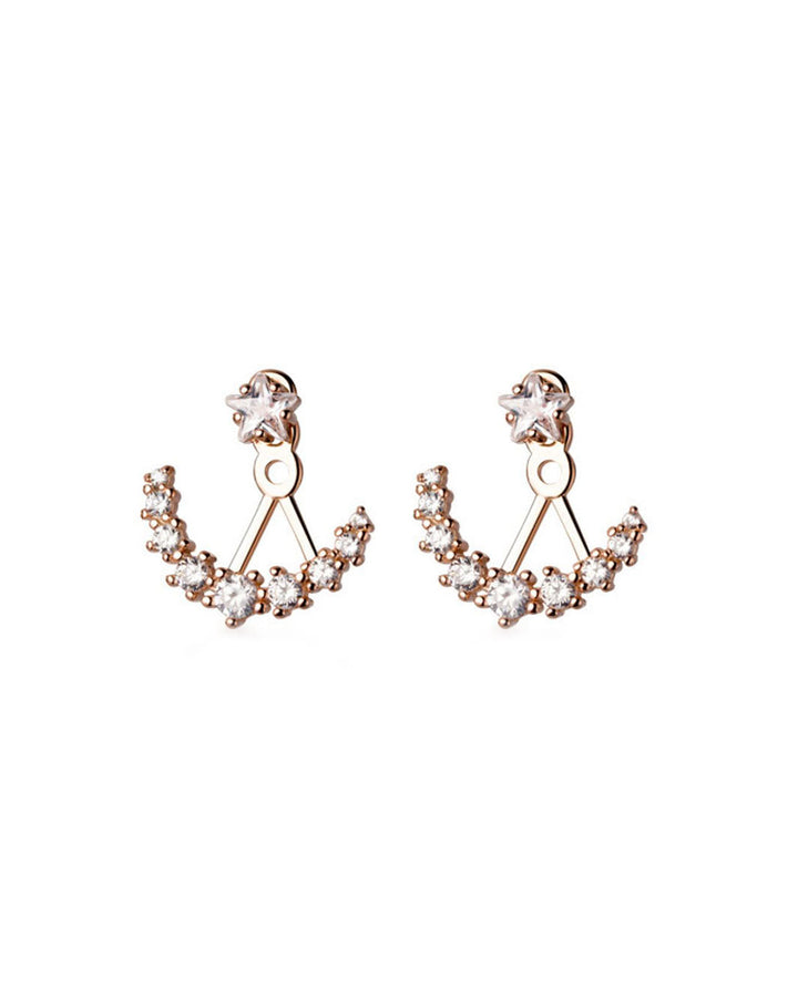 Diamante Star Jacket Earrings