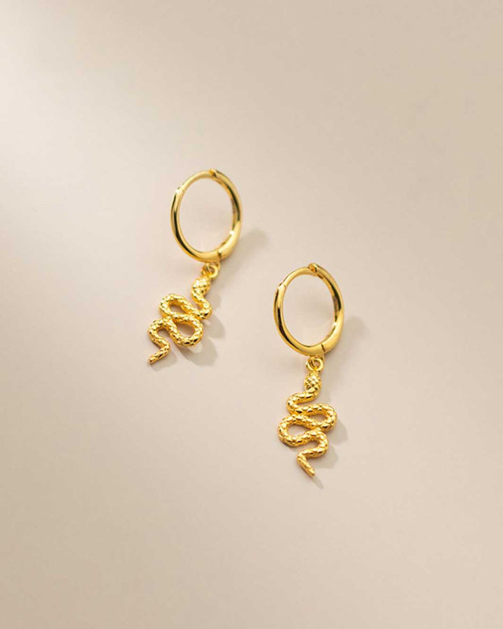 Snake Pendant Huggie Earrings