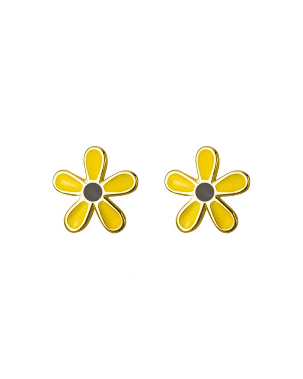 Yellow Flower Stud Earrings