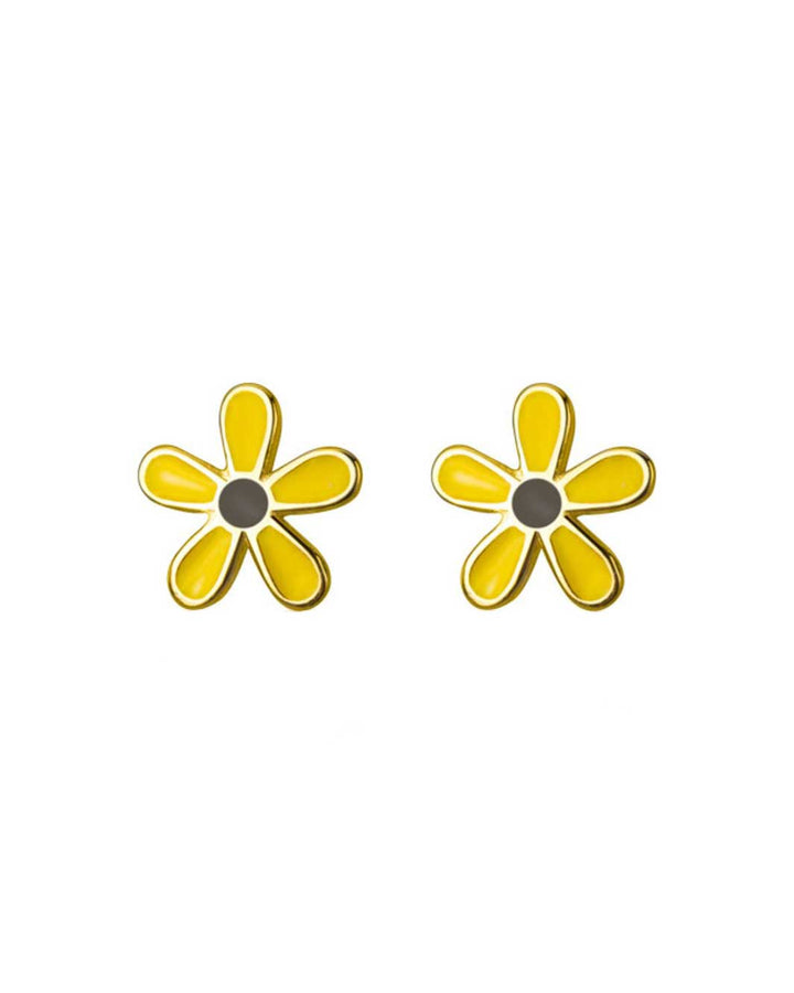Yellow Flower Stud Earrings