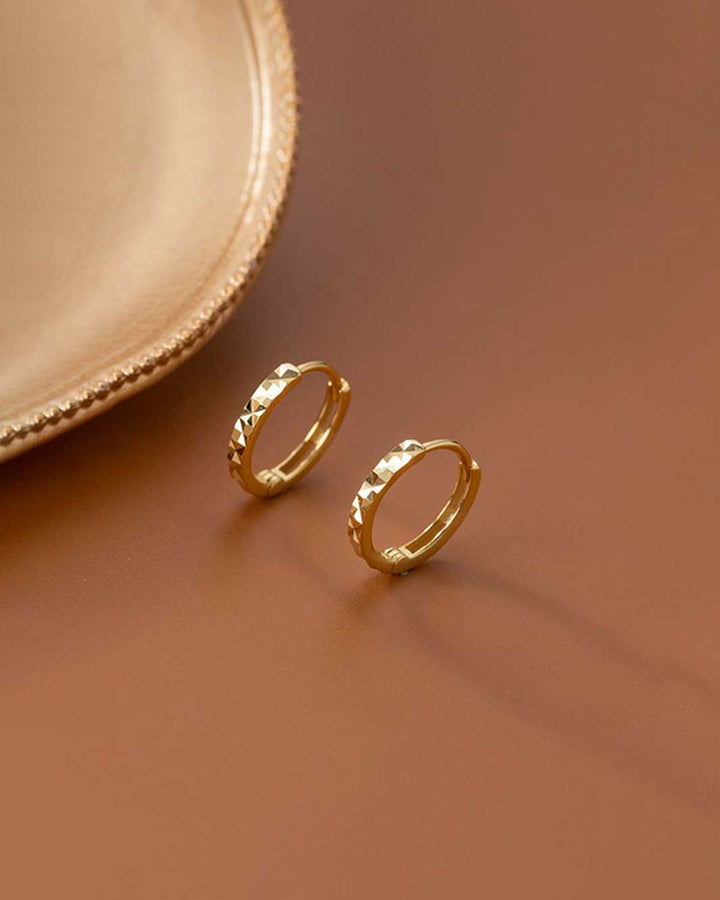 Haley Textured Huggie Hoops