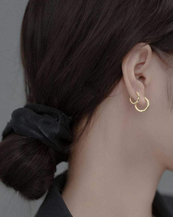 Haley Textured Huggie Hoops