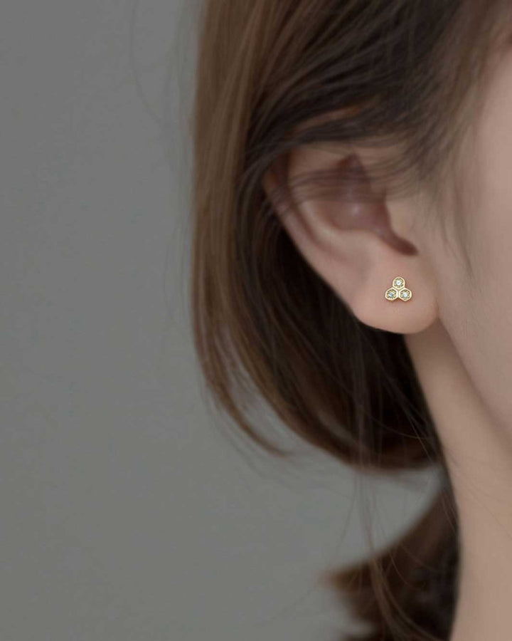 Diamante Honeycomb and Bee Stud Earrings