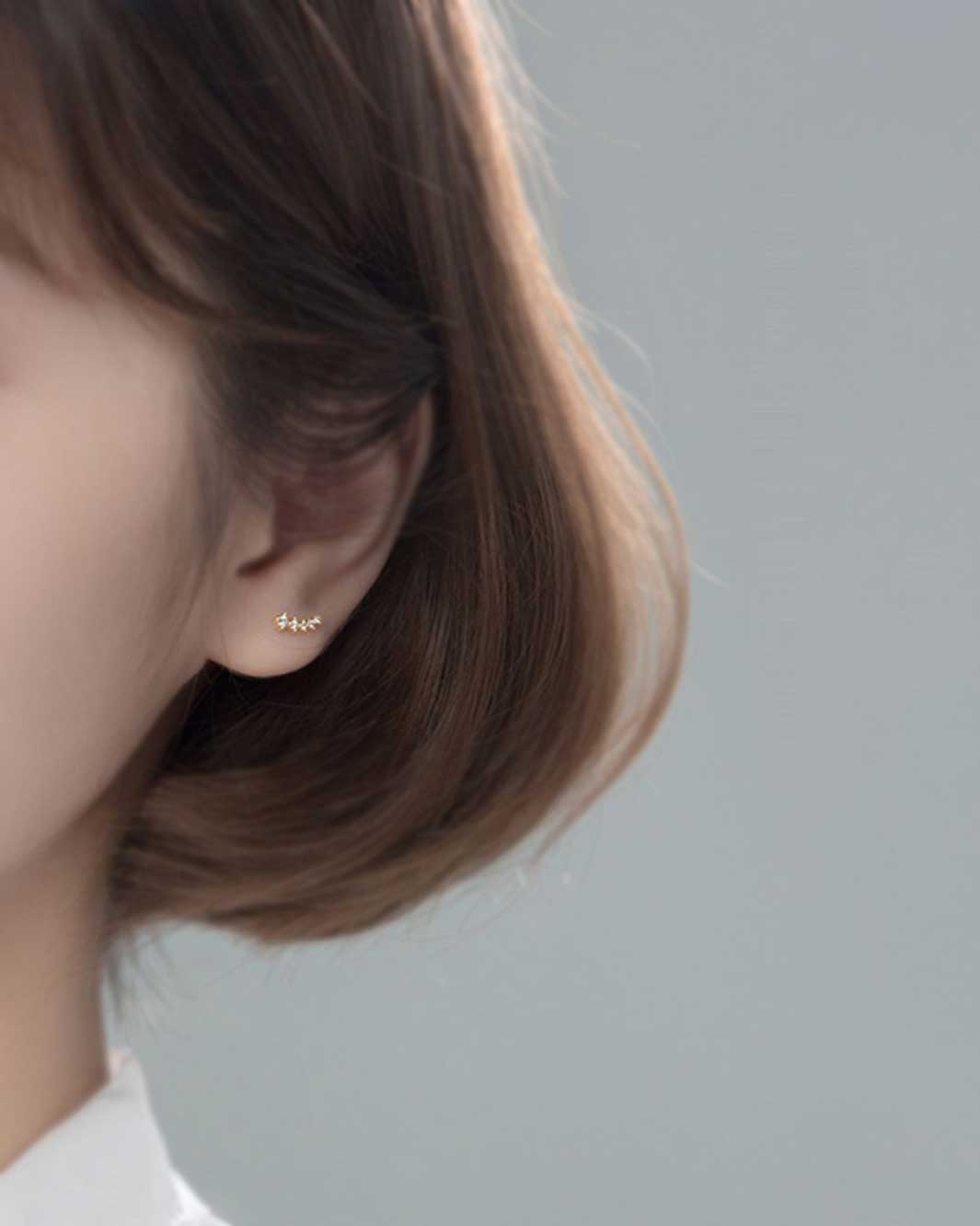 Diamante Curve Stud Earrings