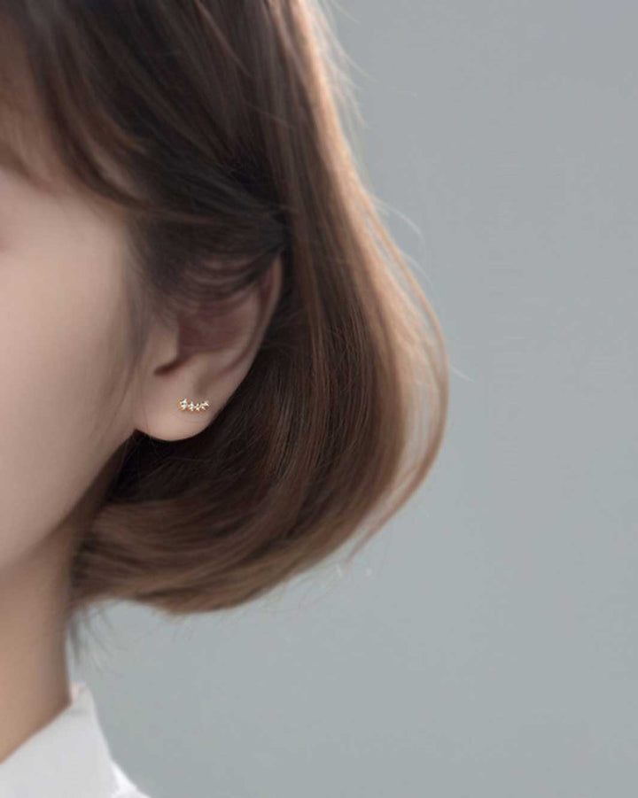 Diamante Curve Stud Earrings