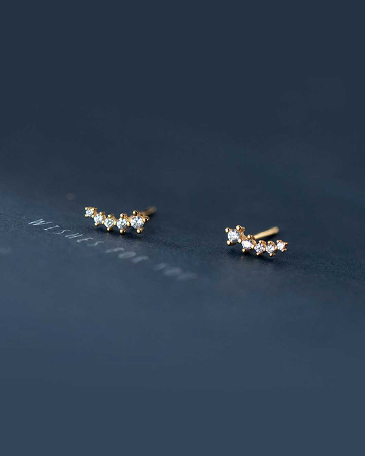 Diamante Curve Stud Earrings