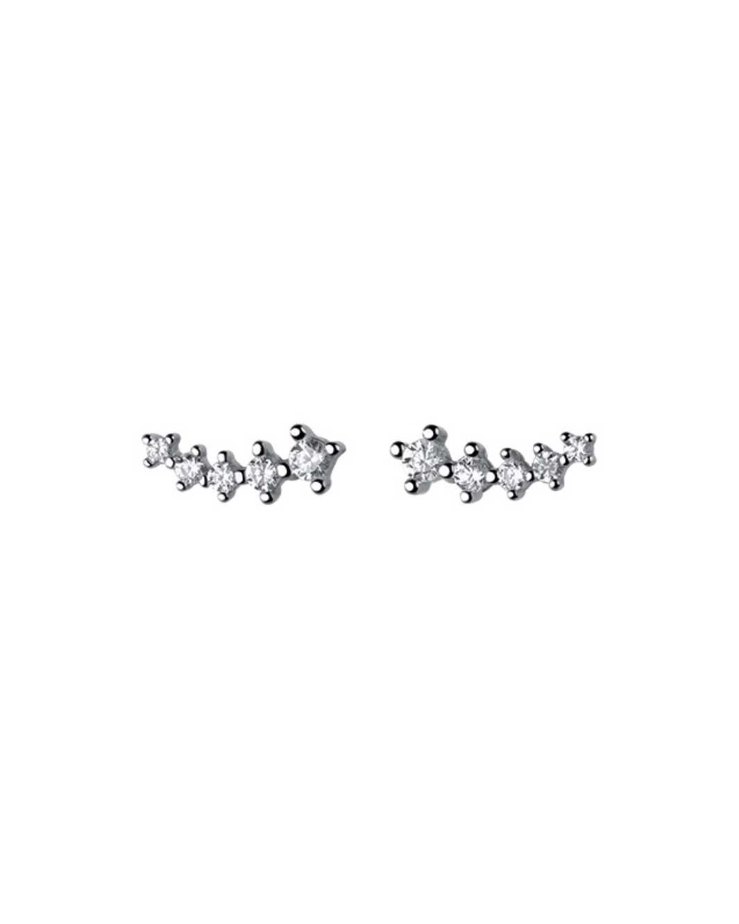 Diamante Curve Stud Earrings
