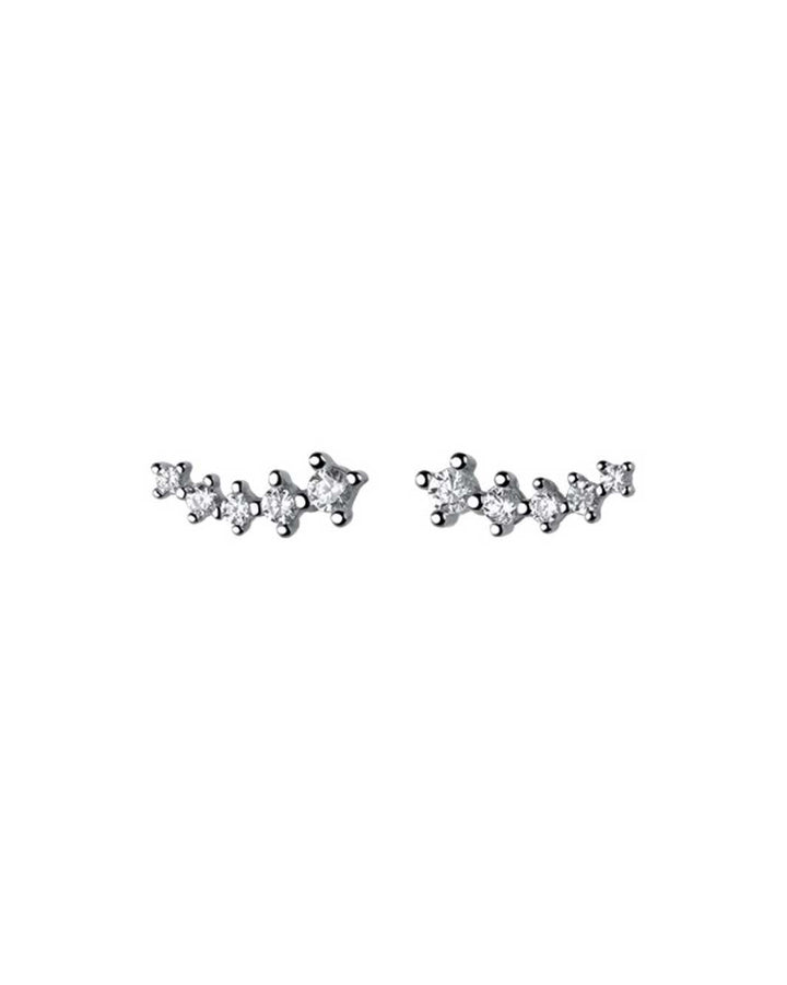 Diamante Curve Stud Earrings