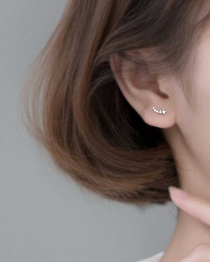 Diamante Curve Stud Earrings