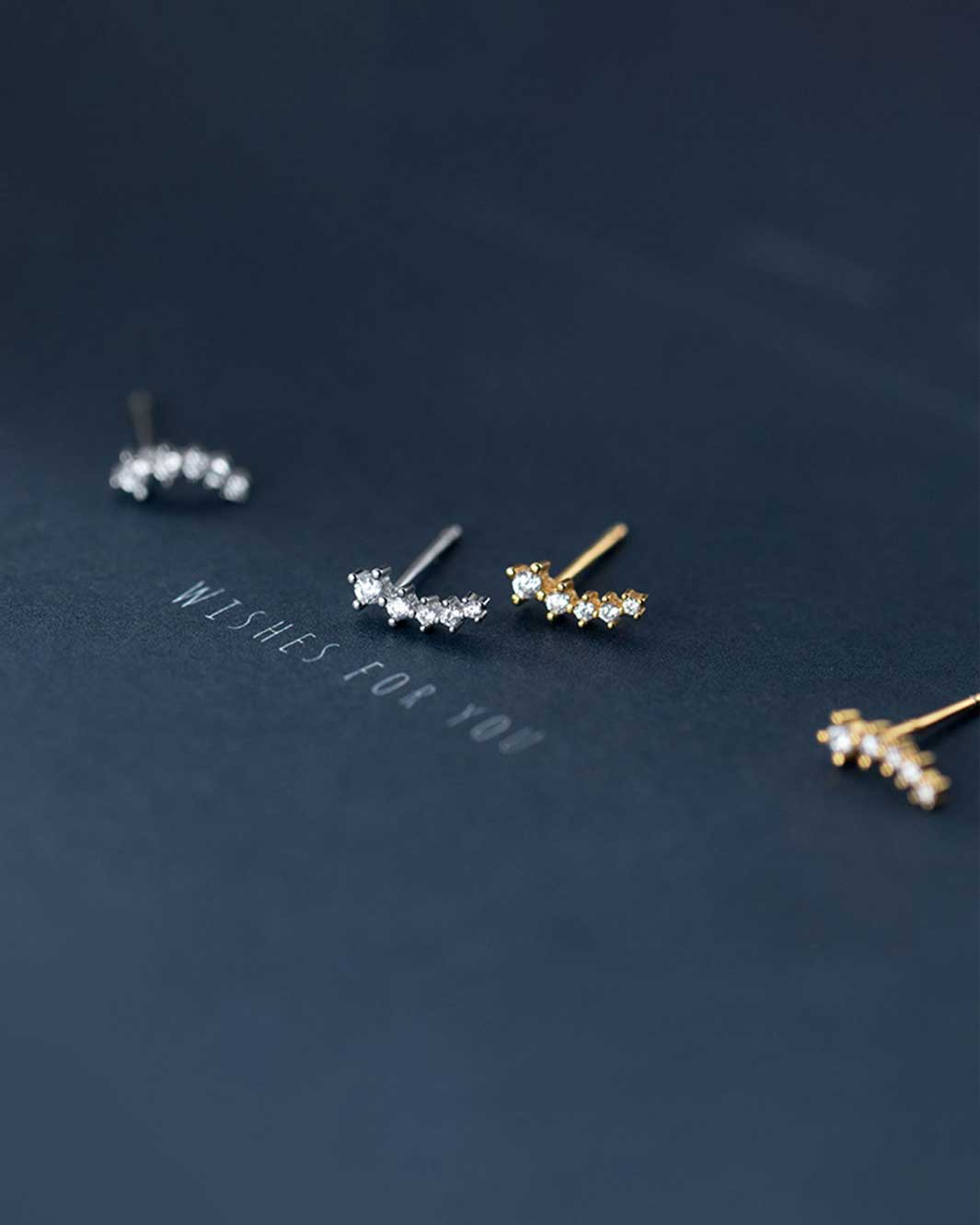 Diamante Curve Stud Earrings