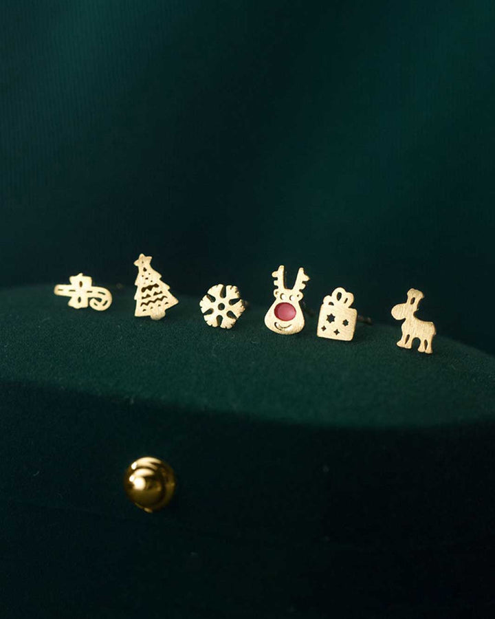 Christmas Festive Stud Earrings Set