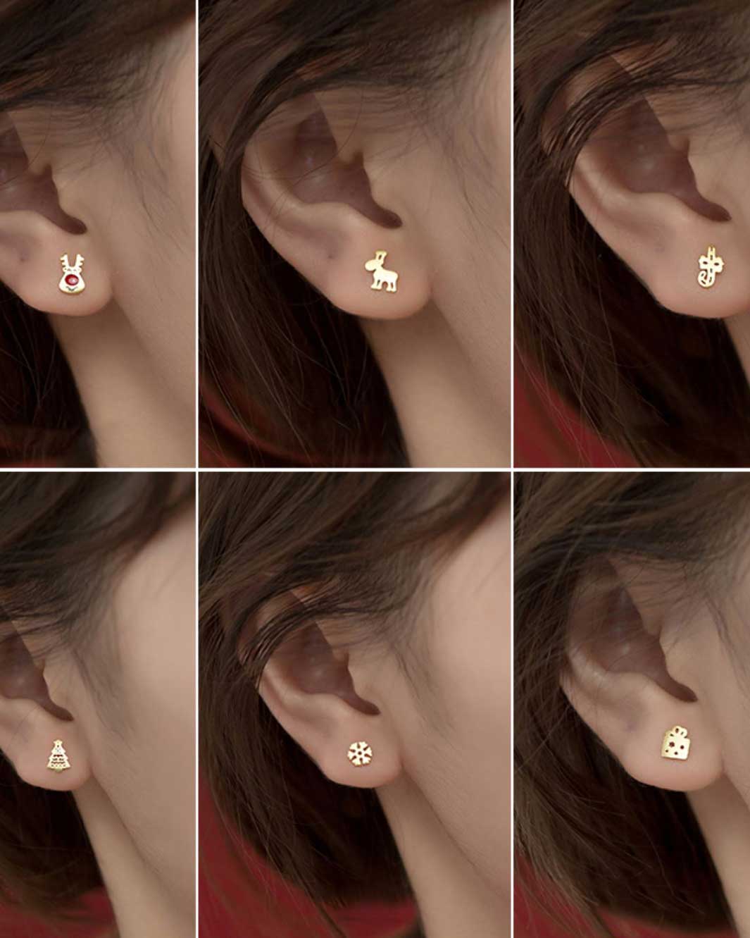 Christmas Festive Stud Earrings Set