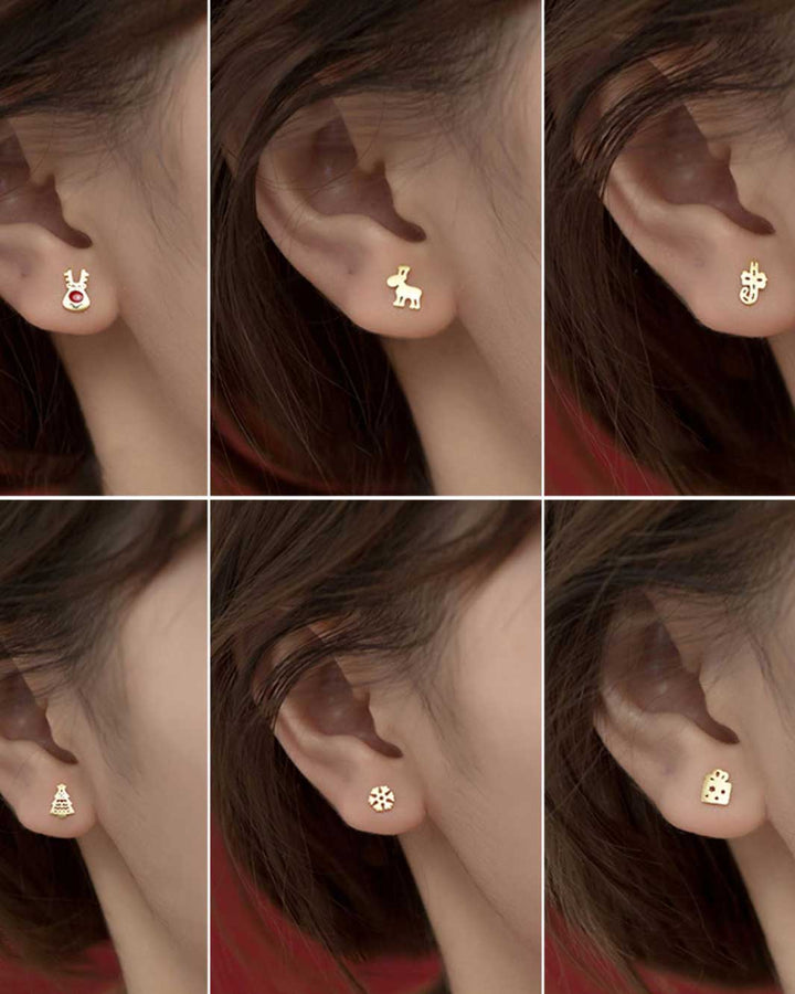 Christmas Festive Stud Earrings Set