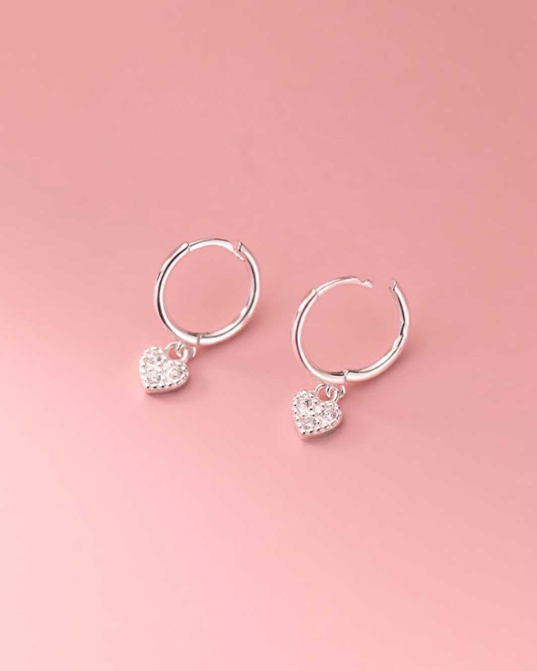 Habibi Heart Charm Huggie Earrings