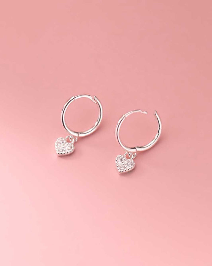 Habibi Heart Charm Huggie Earrings