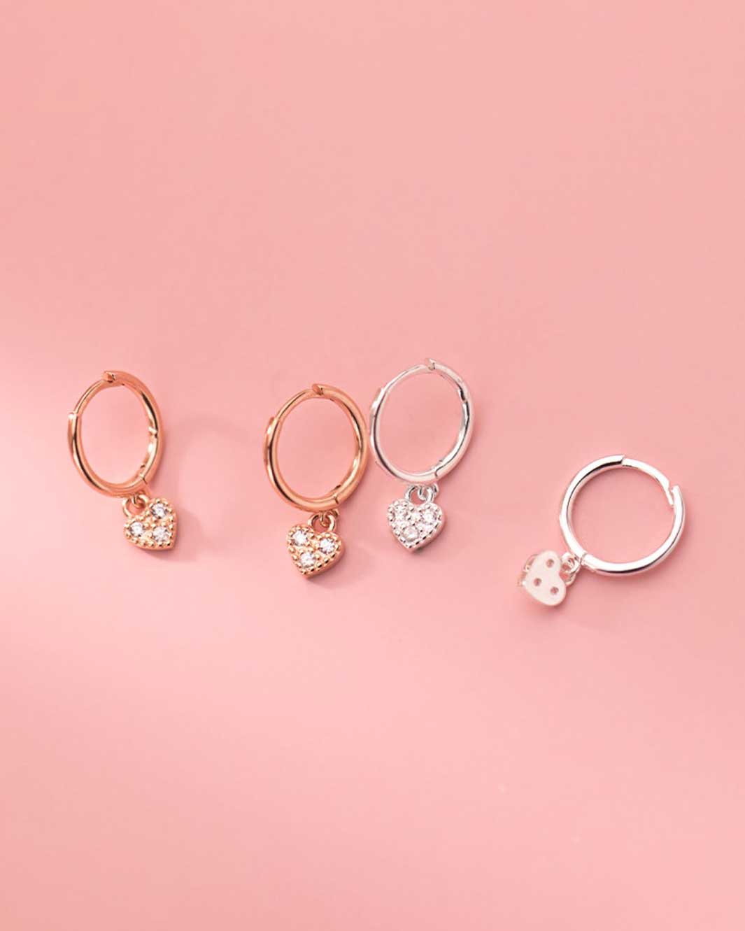 Habibi Heart Charm Huggie Earrings