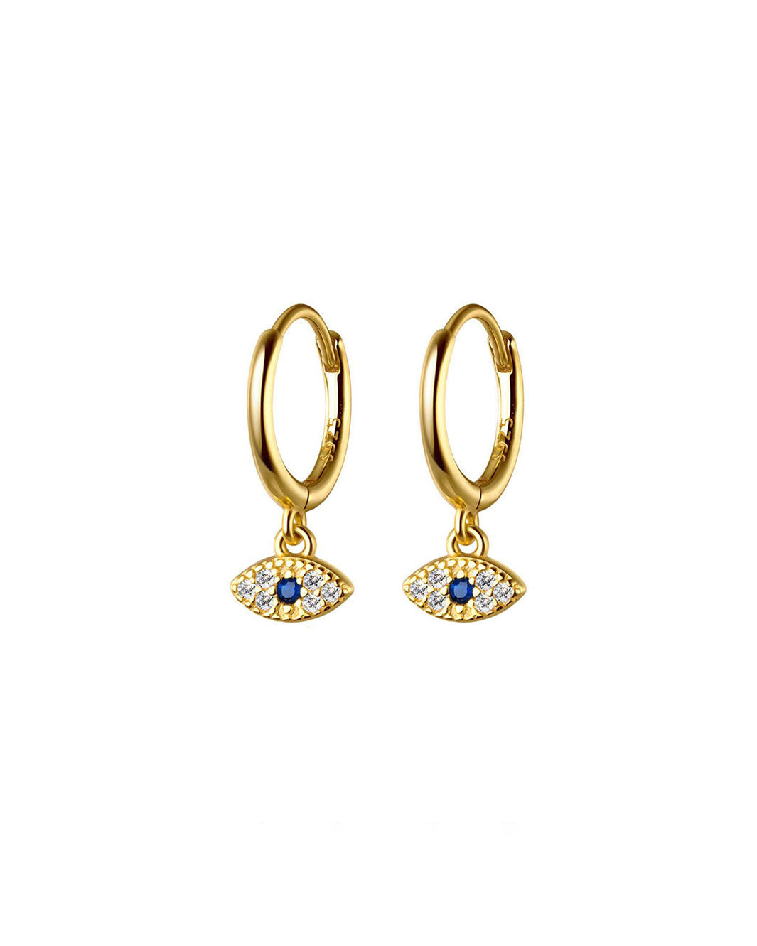 Diamante Evil Eye Huggie Earrings