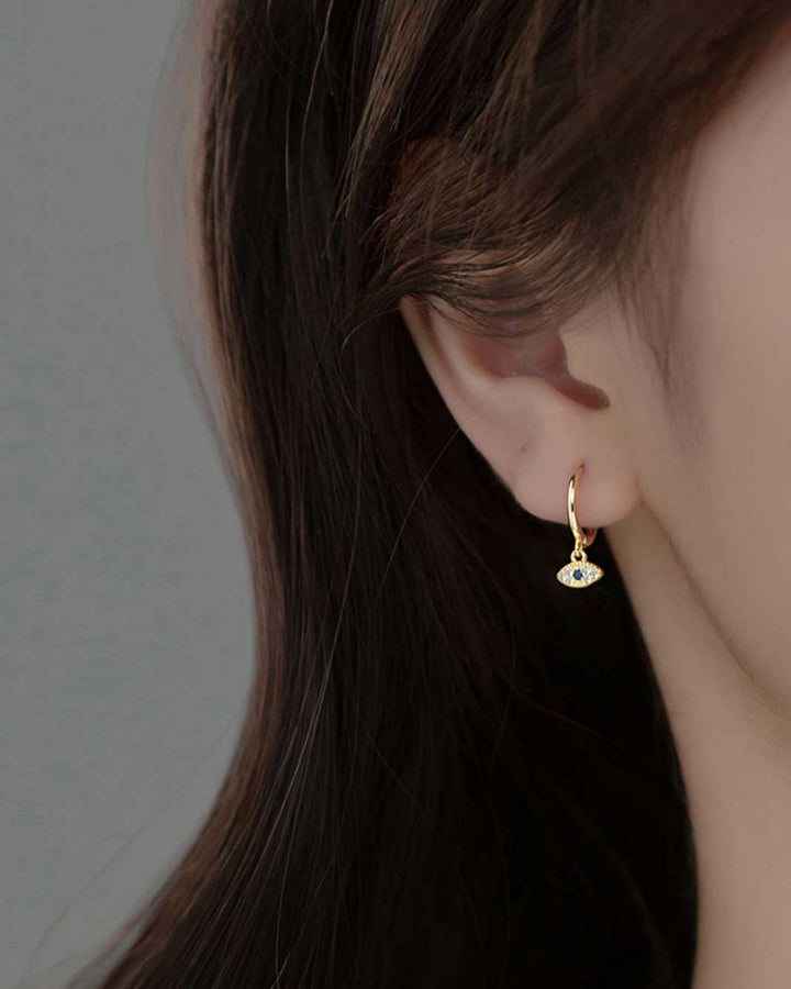 Diamante Evil Eye Huggie Earrings