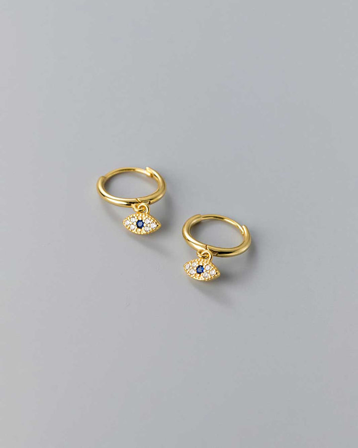 Diamante Evil Eye Huggie Earrings