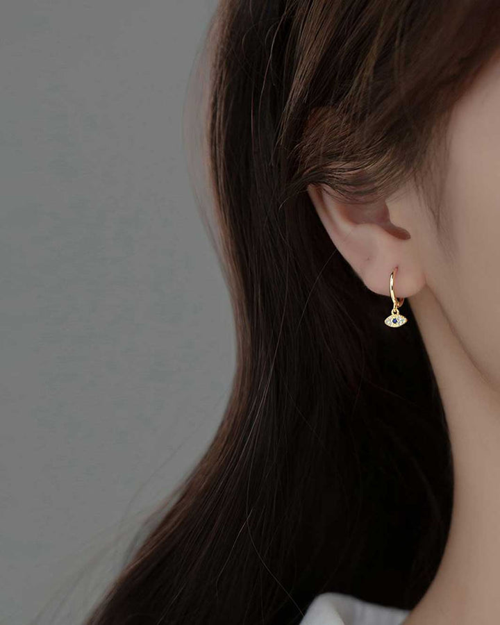 Diamante Evil Eye Huggie Earrings