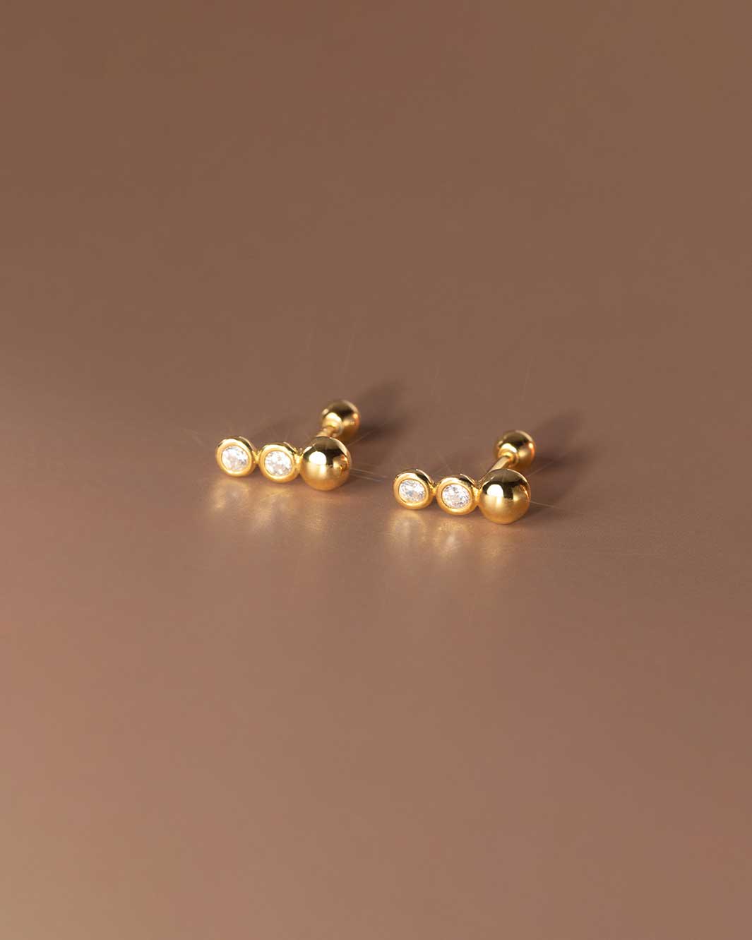 Triple Circle Barbell Earrings