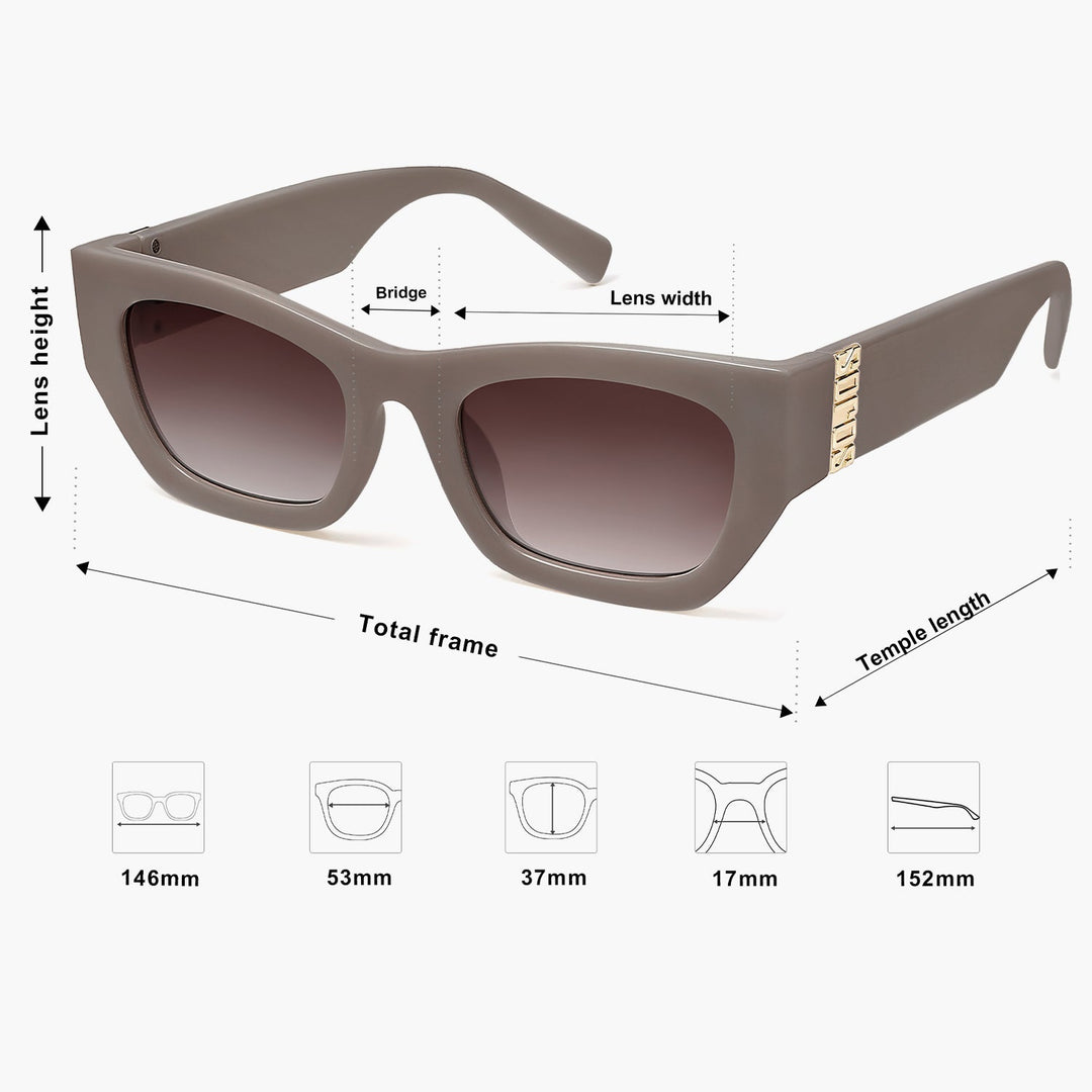 5 Colors - Minimalist Square Frame Sunglasses