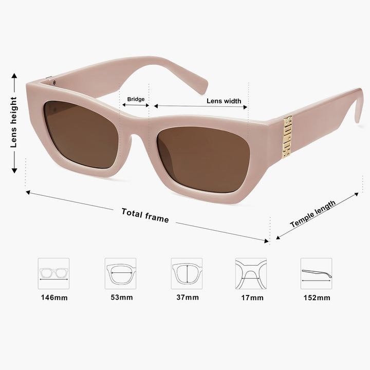5 Colors - Minimalist Square Frame Sunglasses
