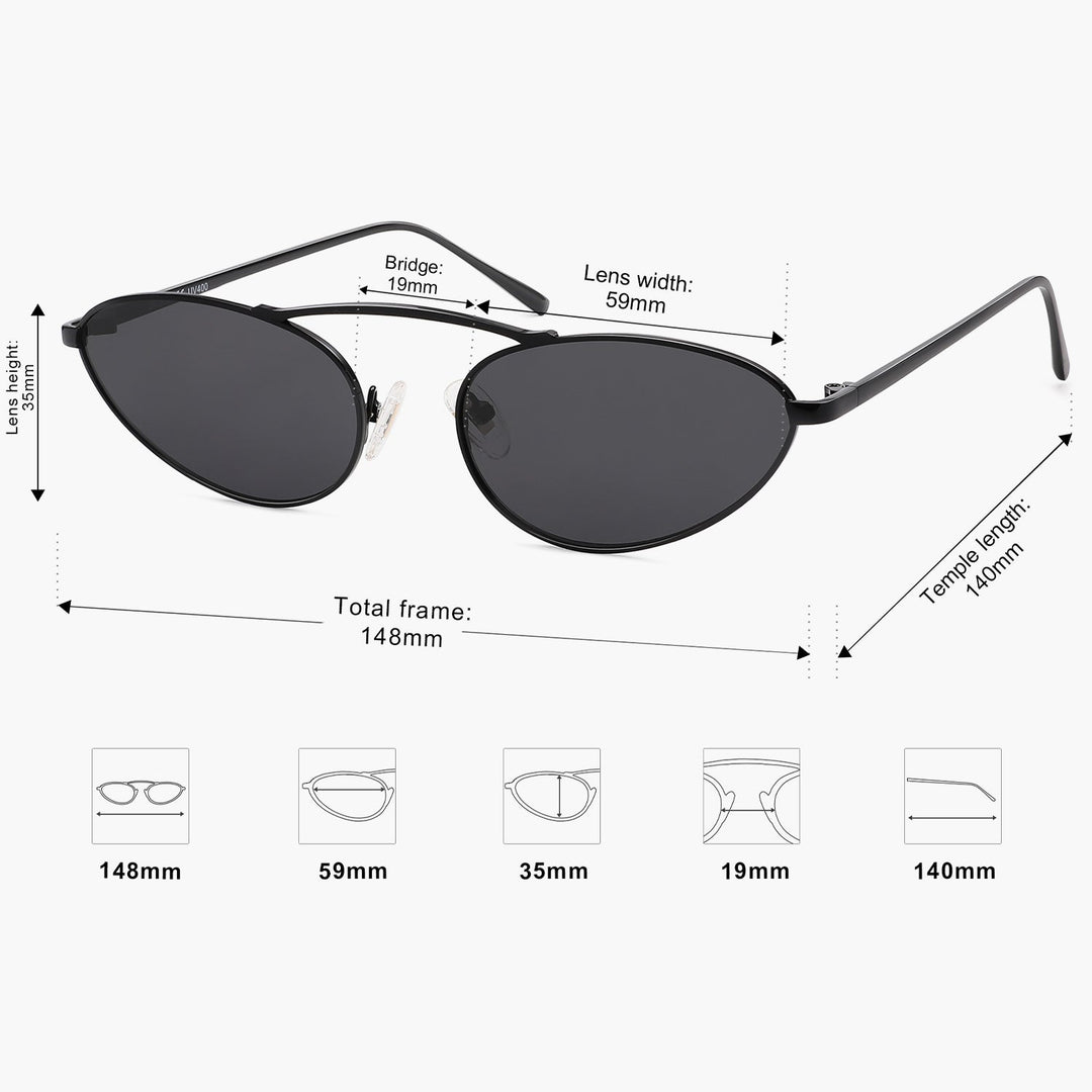 4 Colors - Minimalist Stripe Trimmed Sunglasses