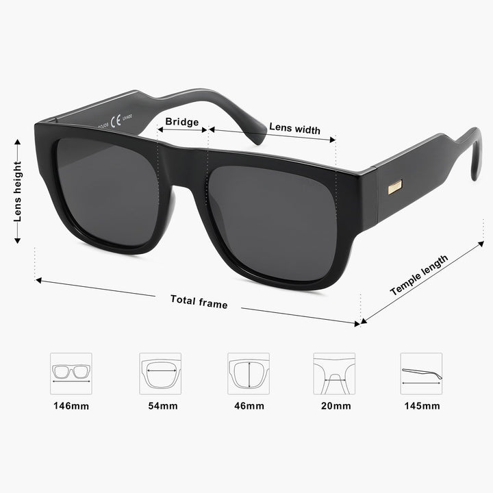 5 Colors - Cutout Logo Large Sunglasses