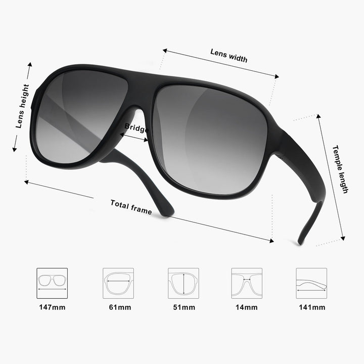 5 Colors - Retro Style Sunglasses