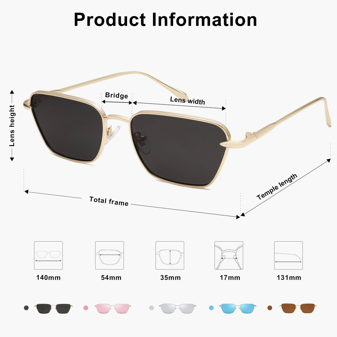 4 Colors - Frosted Large Square Sunglasses