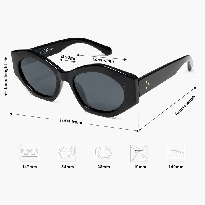 4-color fashionable four-leaf clover temple polarized sunglasses