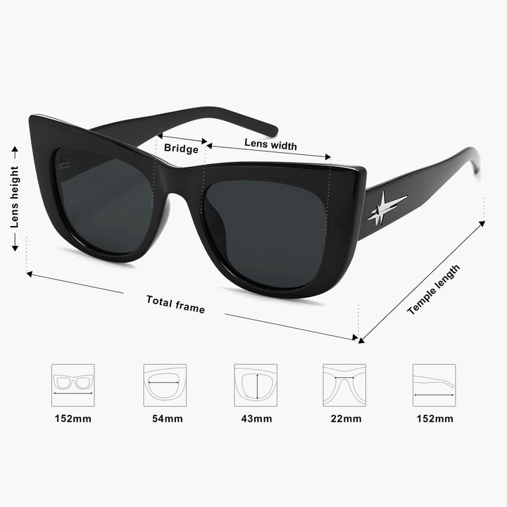 5 color rhinestone lens polarized sunglasses