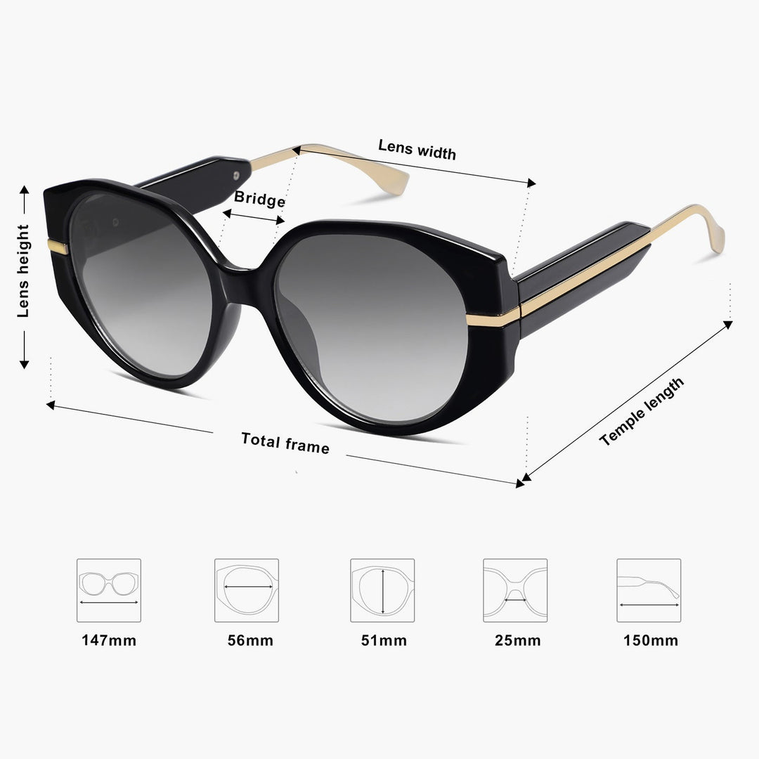 6 color luxury rhinestone lens polarized sunglasses