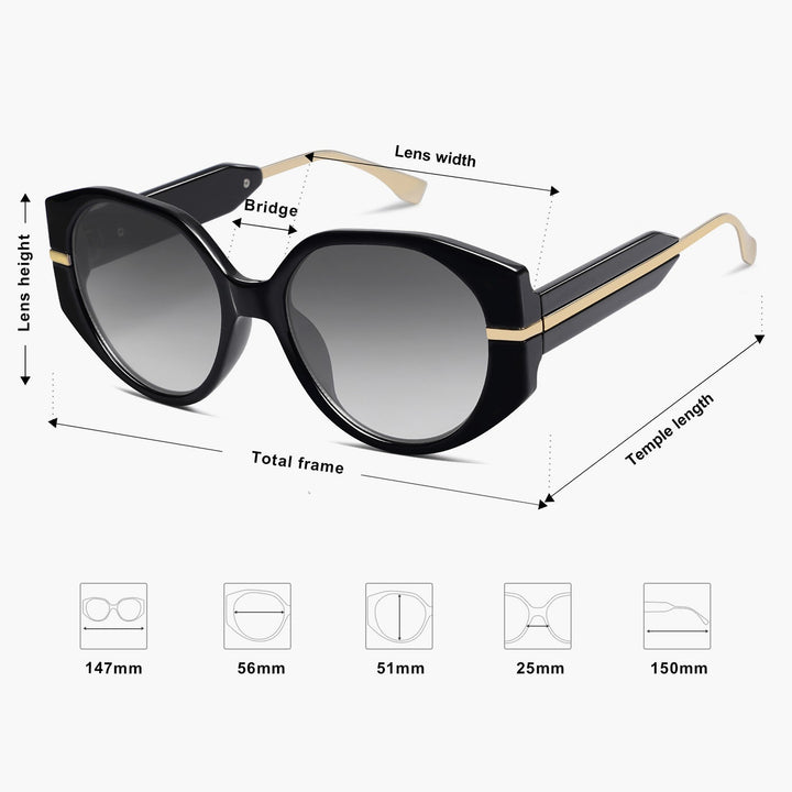 6 color luxury rhinestone lens polarized sunglasses
