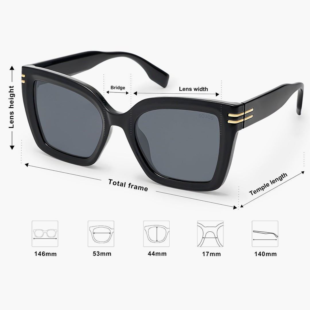 5 Colors - Cutout Logo Large Sunglasses