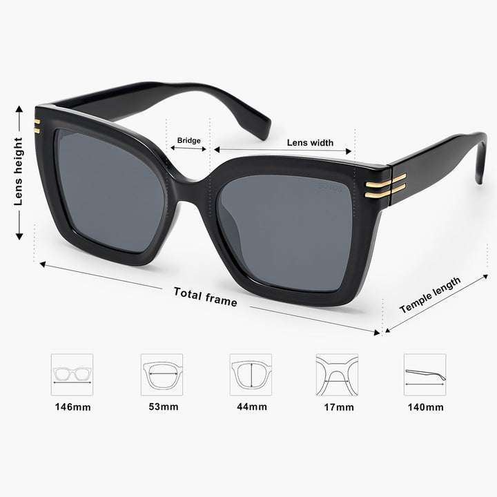 5 Colors - Cutout Logo Large Sunglasses