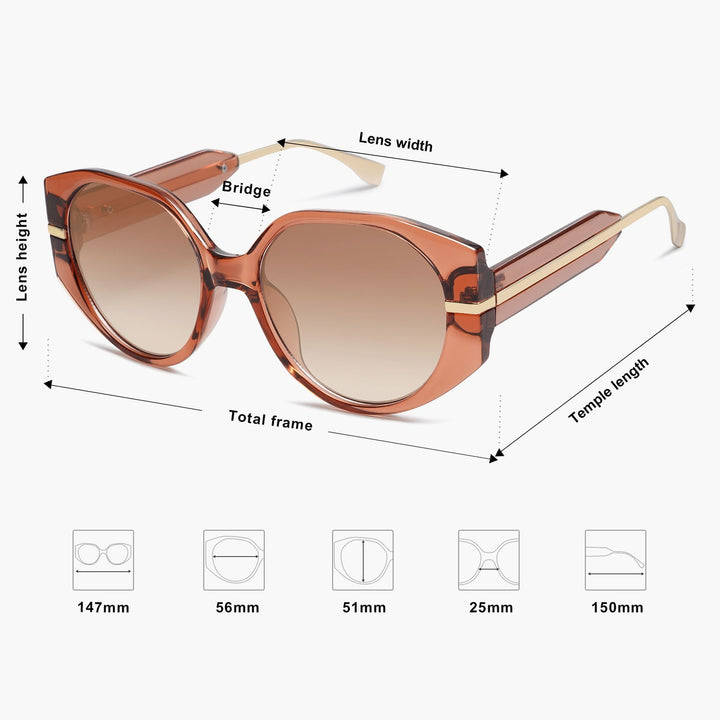 6 color luxury rhinestone lens polarized sunglasses