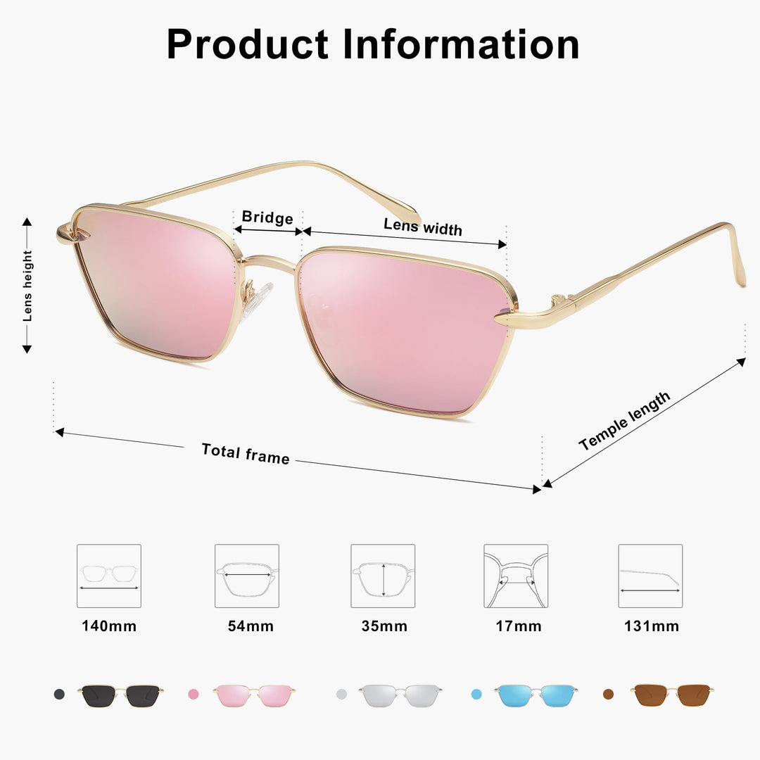 4 Colors - Frosted Large Square Sunglasses
