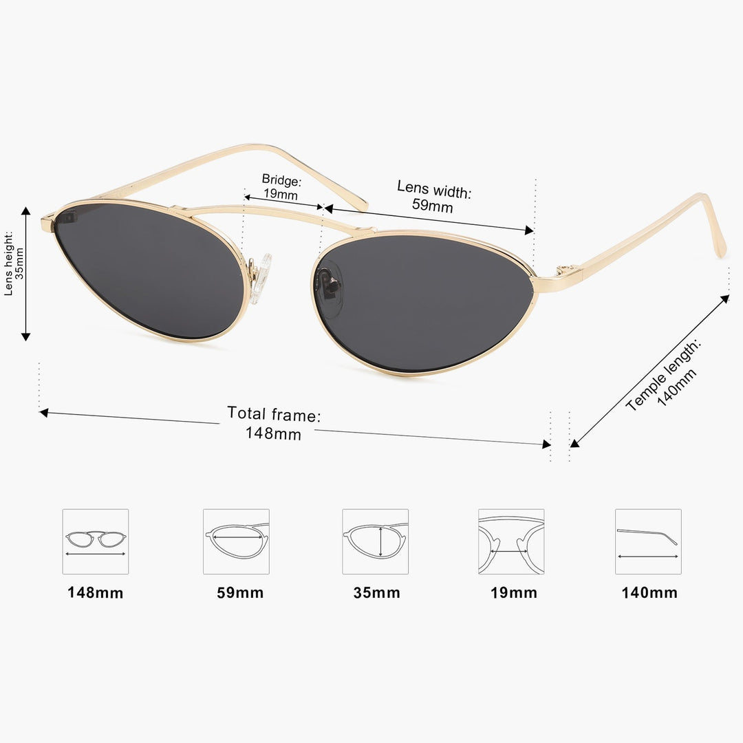 4 Colors - Minimalist Stripe Trimmed Sunglasses