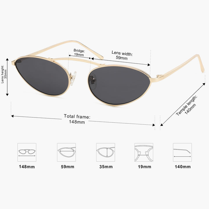 4 Colors - Minimalist Stripe Trimmed Sunglasses