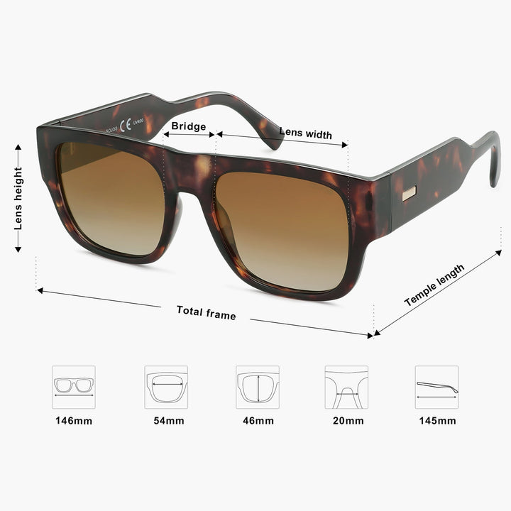 5 Colors - Cutout Logo Large Sunglasses