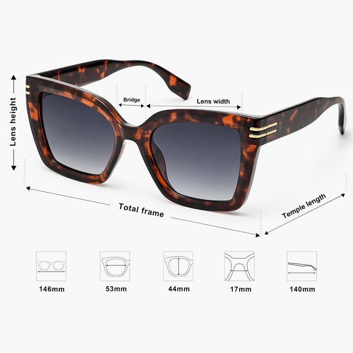 5 Colors - Cutout Logo Large Sunglasses