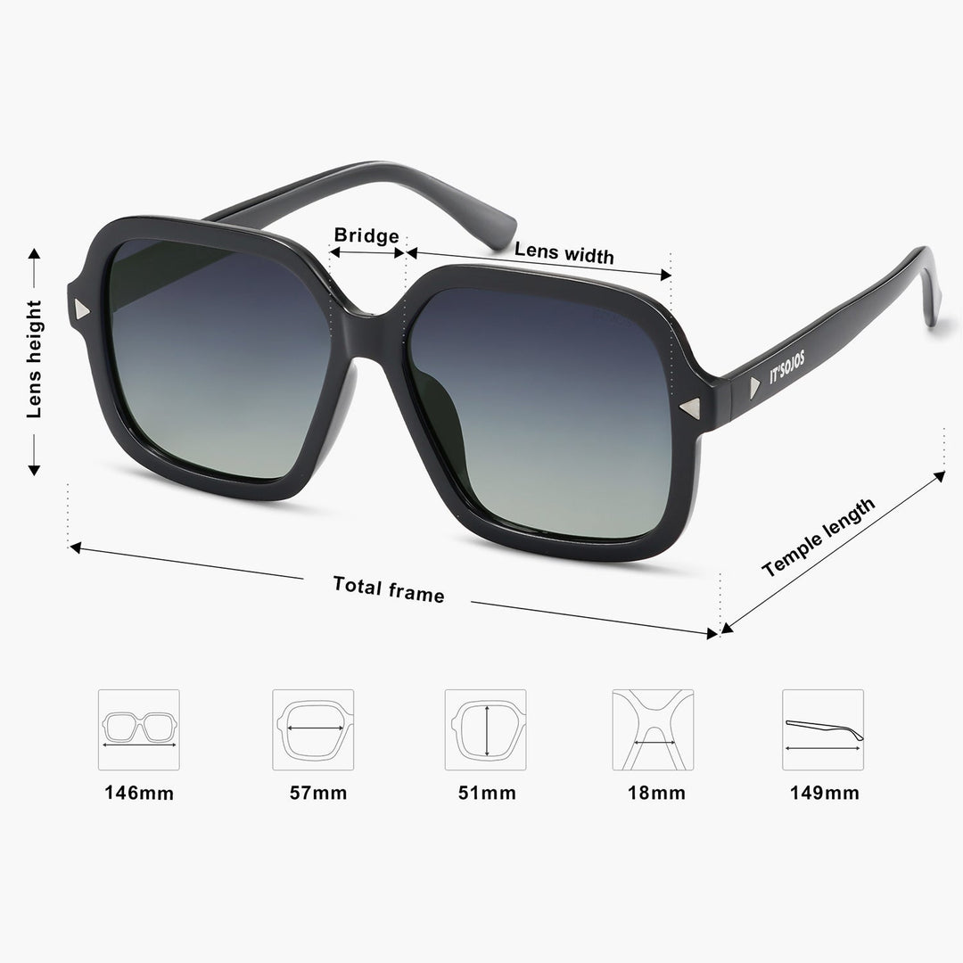 4 Colours Square Frame Fashion Sunglasses