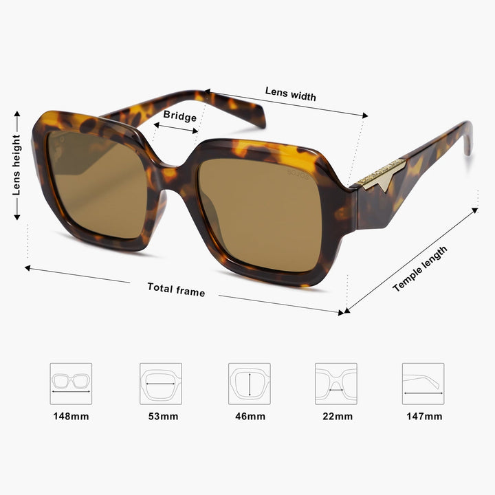 5-color fashionable L letter temple polarized sunglasses
