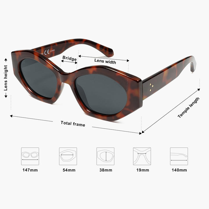 4-color fashionable four-leaf clover temple polarized sunglasses