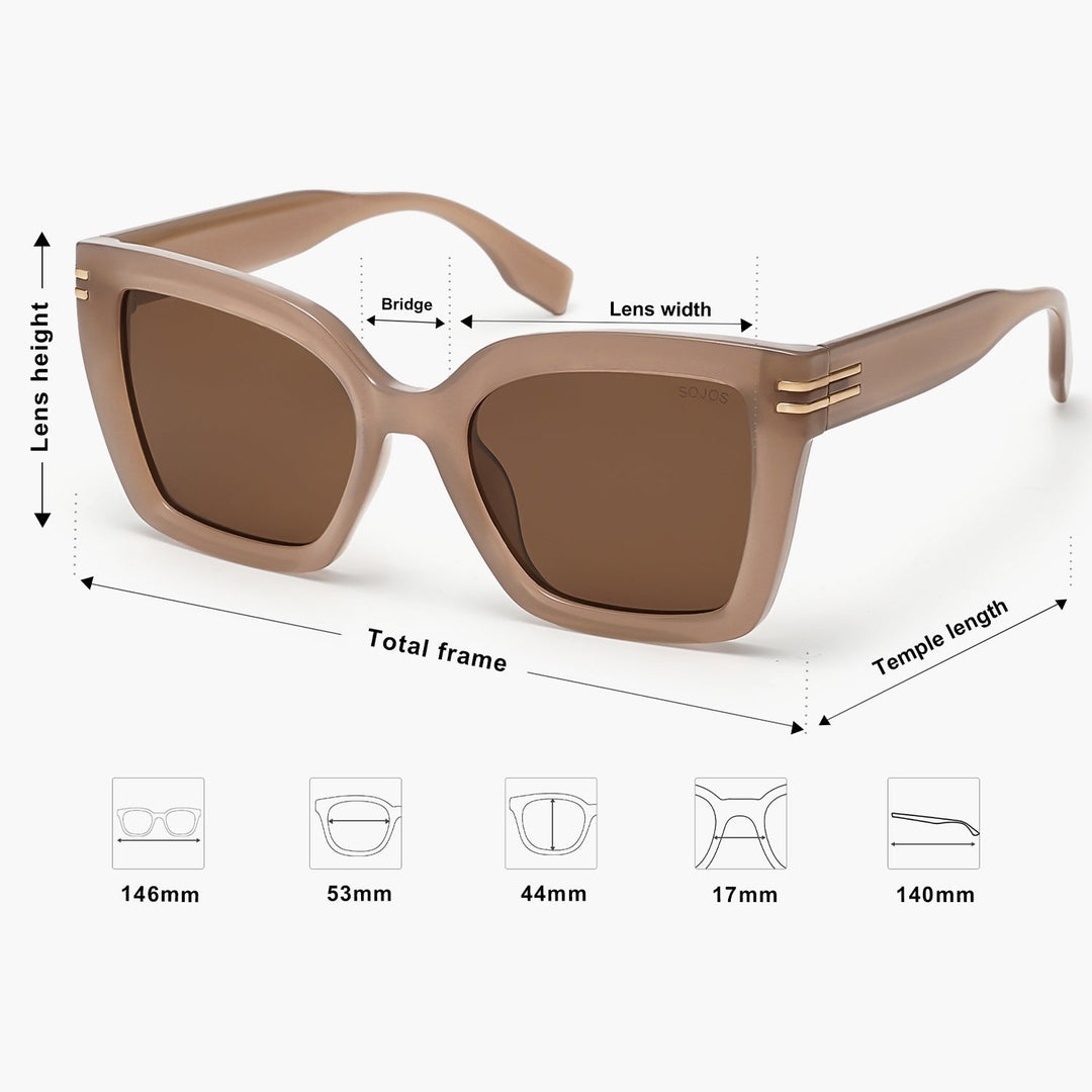 5 Colors - Cutout Logo Large Sunglasses